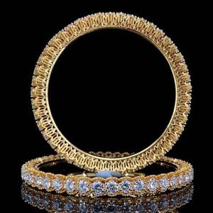 Brazaletes de diamantes cultivados en laboratorio superventas, joyería nupcial de corte redondo, venta al por mayor, brazalete de eternidad de oro de 14K con diamantes redondos brillantes - Product Image 6