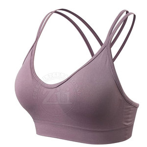 Nouveau design soutien-gorge de yoga et de fitness respirant à maintien élevé pour femme avec logo frontal en Spandex/Nylon personnalisable - Product Image 3