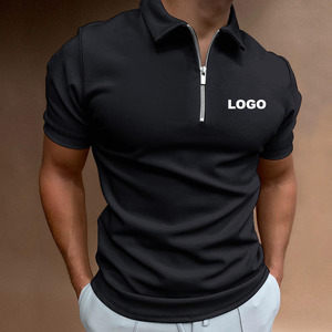 Camiseta ajustada informal de verano 2024 para hombres europeos y americanos, Polo para hombres, camiseta de solapa de manga corta de color sólido - Product Image 2
