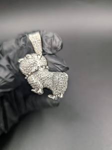 Pendentif Moissanite Chien Animal Bling Breloque Chiot Diamant Rond Hip Hop en Argent 925 Bijoux Fins Pendentifs & Breloques - Product Image 6