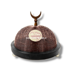 Plateau à chocolat en bois avec couvercle en métal forme ronde concepteur doux bol vente chaude fantaisie nouveau bol à chocolat - Product Image 1