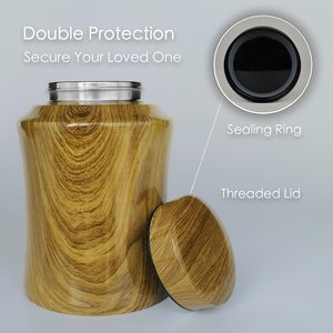 <b>Wooden</b> Print Handcrafted Cremation <b>Urns</b> <b>for</b> Human <b>Ashes</b> Adult Male Female Stainless Steel Funeral Decorative <b>Urn</b> Wood Print - Product Image 4