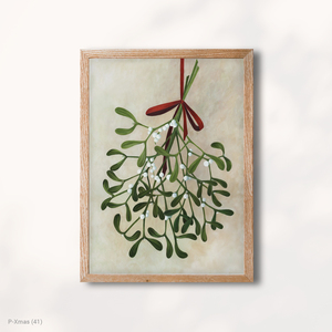 Hiện đại Cây tầm gửi trên <span class=keywords><strong>Red</strong></span> Ribbon canvas in với khung gỗ-giáng sinh trang trí nội thất nhà Máy Giá - Product Image 1