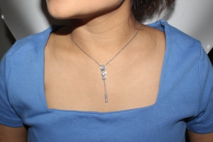 สร้อยคอเพชรสำหรับผู้หญิง2.84หรูหราดีไซน์เนอร์ทรงกลมผลิตในห้องปฏิบัติการ14K/18K โรเดียมชุบทอง - Product Image 2