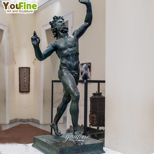 Statua Scultura in Bronzo YOUFINE del Famoso Fauno Danzante di Pompei, Arte Classica in Metallo - Product Image 6