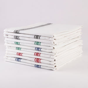 Serviette de cuisine en coton recyclé à rayures vintage à motif à carreaux à séchage rapide en rouge pour le golf et la cuisine - Product Image 3