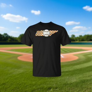 Camiseta de béisbol con diseño de mapa del estado de Tennessee Checkerboard - Product Image 3