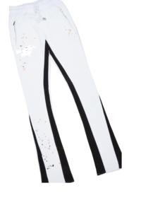 Pantalons pour hommes de jogging en polaire personnalisée à rayures incurvées en éponge française nouveau design pantalons de survêtement évasés respirants pour hommes - Product Image 5