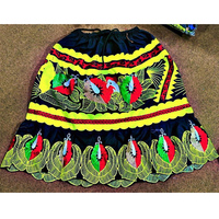 Minifalda de satén 100% algodón estilo vintage con bordado, talla grande, informal, natural, antibacteriana, de secado rápido