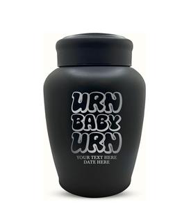 Baby Urn Personalized Human Cremation Urn for Adult Ashes Engraved Stainless Urn Vessel Name Black Custom Size - Product Image 2