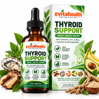 Gouttes buvables de soutien thyroïdien à marque privée pour le métabolisme, l'iode et le sélénium pour l'énergie et la concentration, végétaliennes, faible MOQ, OEM