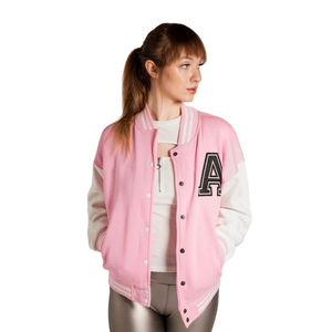 Custom Women's Varsity <b>Jacket</b> Streetwear College Baseball Letterman Long Length Cotton Shell Fleece Lining Printed Stand - Product Image 1