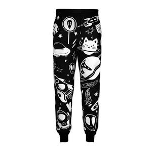Pantalon de jogging à logo noir personnalisé pantalon de jogging surdimensionné coupe ample pantalon de survêtement à sublimation pour hommes et femmes meilleur style 2025 - Product Image 5
