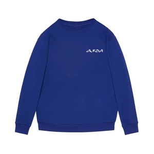 Sweat-shirts à col ras du cou vintage surdimensionnés de couleur unie en coton biologique à manches longues pour hommes - Product Image 4