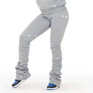 ชุดสูทกีฬาฤดูใบไม้ร่วงและซักกรดของผู้หญิงกางเกงกีฬาลำลองสีพื้นกางเกงสเวตเชิ้ตขนแกะ - Product Image 3