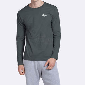 เสื้อยืดแขนยาวสำหรับผู้ชายเสื้อยืดออกแบบโลโก้ได้ตามต้องการสำหรับฤดูร้อน - Product Image 4