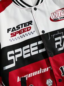 Avant Garde Biker Style Varsity Veste Personnalisé 100% Polyester Stand Baseball Coupe ample Goutte Fermeture Éclair Hiver Satin Service OEM - Product Image 5