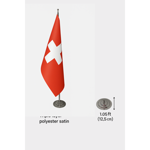 Official <b>for</b> Switzerland Indoor <b>Flag</b> with Custom Logo Aluminum <b>Pole</b> & Durable Materials - Product Image 6