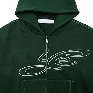 เสื้อฮู้ดดี้ทรงบาน ยูนิเซ็กซ์ ผ้าฝ้าย 100% ปักลายเพชร แต่งแบบดิสเทรส ล้างสี เทคนิคการปักเพชร เสื้อฮู้ดดี้โอเวอร์ไซส์ ยูนิเซ็กซ์ - Product Image 3