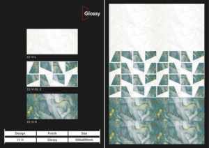 Carreaux muraux en céramique modernes 300x600mm pour salle de bain et cuisine, finition brillante mate effet sucre, design mural intérieur luxueux - Product Image 3