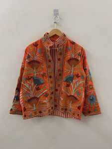 Veste courte en velours brodée Suzani, veste d'extérieur tendance, blazer en velours, veste unisexe, cadeau pour femme, boléro de mariée - Product Image 3