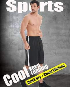 กางเกงขาสั้นออกกำลังกายผู้ชายแบบสบายๆ ระบายอากาศได้ดี แห้งเร็ว ลายเรียบ เอวยางยืด มีกระเป๋าใช้งานได้จริง สำหรับทุกฤดู - Product Image 3