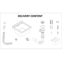 Lavabo mural minimaliste multifonctionnel en résine PP blanc Mongardi Square 39L 39P 24H cm, résistant aux acides, aux UV, brillant