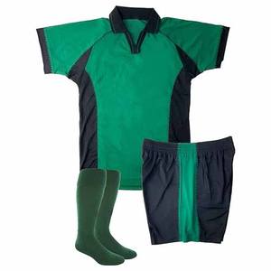 Uniformes de fútbol de malla transpirable con impresión personalizada, suministro de servicio OEM que incluye camisa y pantalones cortos, impresión por sublimación de Lamron de - Product Image 4