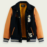 Chaquetas universitarias con logotipo personalizado para hombre, chaqueta de béisbol universitaria hecha en Pakistán con cuello levantado y bordado personalizado para hombre - Product Image 5