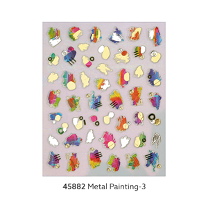 Peinture en métal #45882 or argent Texture feuille colorée autocollants pour ongles arc-en-ciel 3d gaufrage conception métallique Multi taille corée oem odm - Product Image 1
