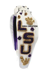 High Quality Sparkling Green And Gold Glitter Beaded <b>Headbands</b> Solid Color Hairbands for Girls Women - Product Image 2