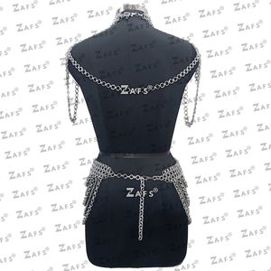 Falda de cuello de cota de malla de aluminio ligero estilo tradicional traje de Festival de fantasía Metal pulido para Ren ferias Halloween - Product Image 3