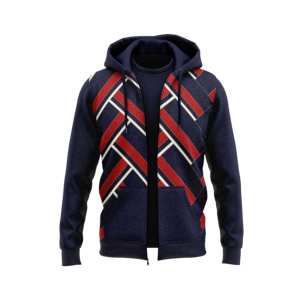 En's hoodies-Sudadera con capucha de algodón, Top corto de talla grande personalizado con cremallera completa, bordado básico de felpa francesa unisex - Product Image 1