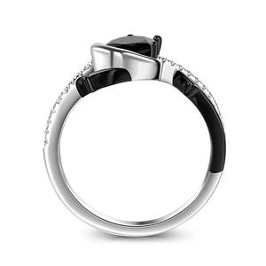 Jeulia Two Tone Twist Moon Design Oval Cut Sterling <b>Silver</b> <b>Statement</b> <b>Ring</b> - Product Image 4