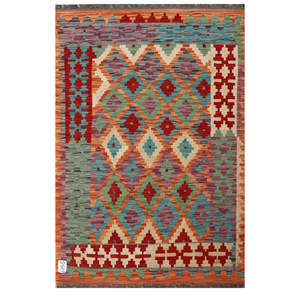 Alfombra Kilim de Maimana, Afganistán, 146 x 99 cm, Alfombras y Juegos de Alfombras - Product Image 1