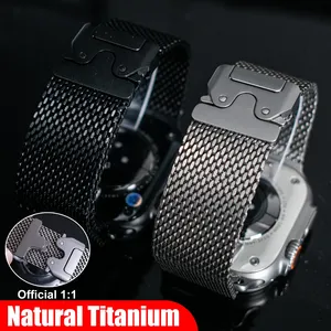 <span class=keywords><strong>Correa</strong></span> de Reloj Inteligente de Titanio Puro con Hebilla Especial para <span class=keywords><strong>Apple</strong></span> Watch Ultra 3 de 49 mm, <span class=keywords><strong>Correa</strong></span> <span class=keywords><strong>Milanesa</strong></span> para S11 S10 de 46 mm, 45 mm, 44 mm, 42 mm - Product Image 4