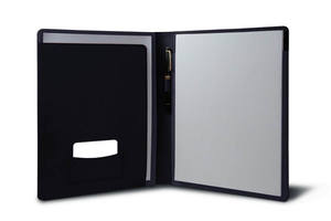 ที่ใส่เอกสารโลโก้ตามสั่งโฟลเดอร์ประชุมหนังแท้สีดำ - Product Image 2