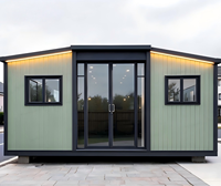 Villa modulaire extensible moderne à 2 chambres, bâtiment préfabriqué portable avec toutes les commodités pour le développement de stations de villégiature en montagne