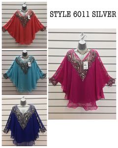 High Street Fashion Mujer Ropa de fiesta Elegante vestido de caftán corto Bordado a mano Cuentas de oro plateado Ropa india de Georgette gratis - Product Image 6