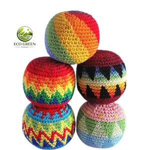 Pelota de Arcoíris de Ganchillo de Lana y Algodón Suave, Juguete Sensorial Hecho a Mano para Niños Pequeños, Clasificador de Colores Montessori, Entrenamiento de Habilidades Motoras Finas - Product Image 1