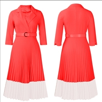 Robe longue en tricot pour femme, personnalisable par OEM, motif uni, taille empire, silhouette ample, décoration de ceinture, robe pull
