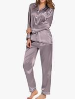 Ensemble de pyjama pour femmes en jersey doux respirant à séchage rapide 100% polyester, manches courtes, fermeture à cordon, vêtements de nuit 2 pièces