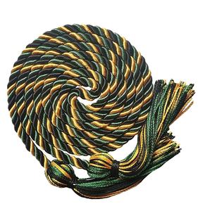 Cordons d'honneur personnalisés de haute qualité avec pompons colorés, vente en gros d'usine, pour la remise des diplômes - Product Image 3