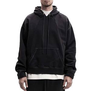 OEM recortado Boxy Mens Pullover sudaderas con capucha de alta calidad personalizado bordado de peso pesado sudaderas con capucha logotipo personalizado - Product Image 1