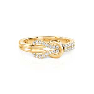 Bague de fiançailles Jeulia en argent sterling plaqué rhodium, coupe coussin, motif géométrique en nœud - Product Image 1
