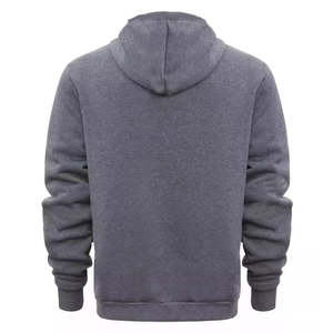 Sweat à capuche confortable avec fermeture éclair pour hommes 100% coton Vêtements de sport de haute qualité Sweat à capuche décontracté de style uni avec fermeture éclair - Product Image 2