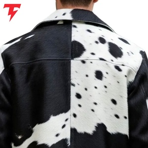 Veste en cuir de vachette élégante pour homme avec fourrure véritable, en peau de vache unique, idéale pour l'équitation hivernale et les activités de plein air. - Product Image 2
