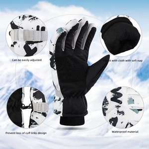 Winter Waterproof Insulated Leather Breathable Gloves Windproof Touchscreen Compatible <b>Ski</b> Snowboarding - Product Image 4
