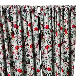 Animal Printed Velvet Cotton Vintage Curtains Handmade Home Room Decor Factory Low Cost Window Hanging Blackout Curtains