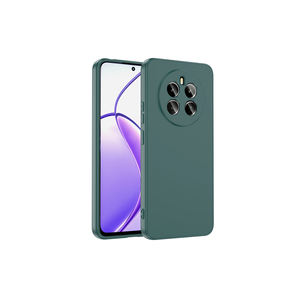 Coque en silicone liquide anti-traces de doigts de qualité supérieure pour Realme 12 4G MRSA Mara Edition Vert foncé Housse souple Design élégant 'Ins' Plus - Product Image 1